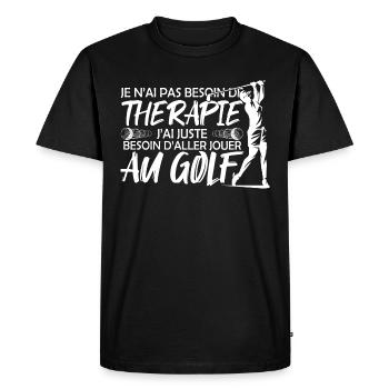 Golf joueur Cadeau joueur Golf sport golf - T-shirt Premium bio Homme - noir - Devant - Nico (187cm)