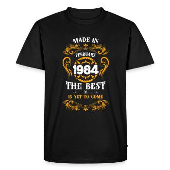 Made In February 1984 The Best - T-shirt Premium bio Homme - noir - Devant - Nico (187cm)