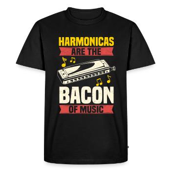harmonica funny harmonica player - Men's Premium Organic T-Shirt - black - Front - Nico (187cm)