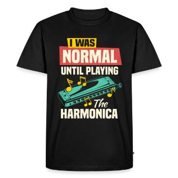 Funny harmonica player harmonica - Men's Premium Organic T-Shirt - black - Front - Nico (187cm)