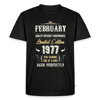 Februar 1977 Vintage Geburtstag Geschenk - Männer Premium Bio T-Shirt - Schwarz - Vorne - Nico (187cm)
