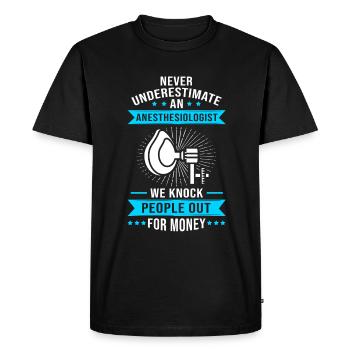 Anesthésiste Infirmière Anesthésie Anesthésie - T-shirt Premium bio Homme - noir - Devant - Nico (187cm)
