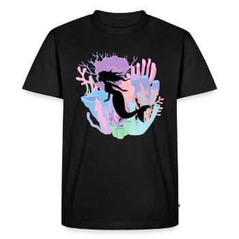 Chemise pour fille sirène cadeau sur le thème pour enfants Tshirt - T-shirt Premium bio Homme - noir - Devant - Nico (187cm)