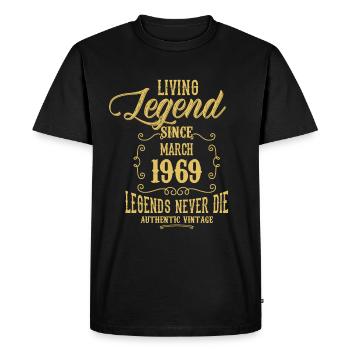 Living Legend since March 1969 - Men's Premium Organic T-Shirt - black - Front - Nico (187cm)