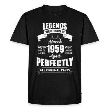Legends Were Born In March 1959 Birthday - Männer Premium Bio T-Shirt - Schwarz - Vorne - Nico (187cm)