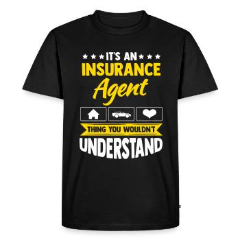 Insurance Agent Actuary Insurance Funny - Men's Premium Organic T-Shirt - black - Front - Nico (187cm)