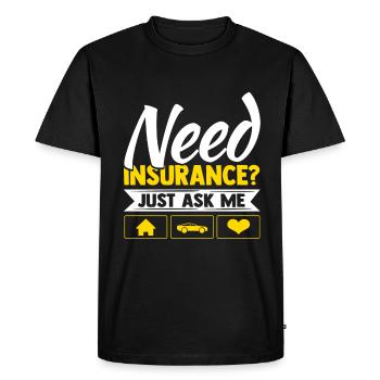 Agent d’assurance Actuaire Assurance-vie - T-shirt Premium bio Homme - noir - Devant - Nico (187cm)