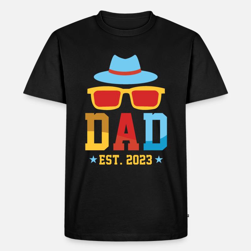 Dad Est. 2023 - Männer Premium Bio T-Shirt - Schwarz