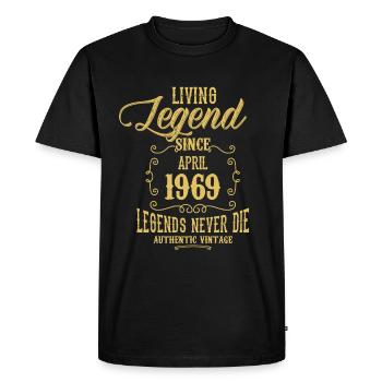 Living Legend since April 1969 - Men's Premium Organic T-Shirt - black - Front - Nico (187cm)