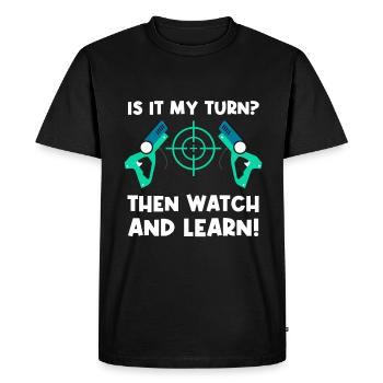 Laser Tag Funny Laser Tag Pistolet laser - T-shirt Premium bio Homme - noir - Devant - Nico (187cm)