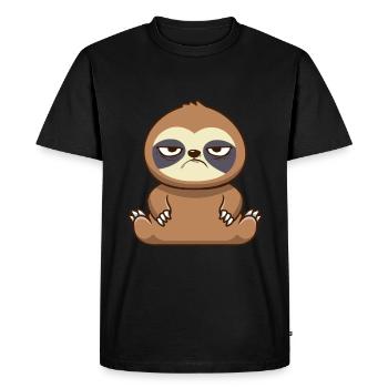 Paresseux Drôle Fatigué Matin Grouch - T-shirt Premium bio Homme - noir - Devant - Nico (187cm)