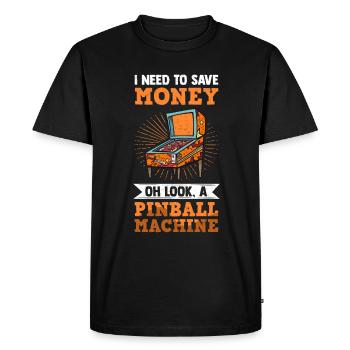 Pinball Arcade Game Pinball Machine Gaming - Men's Premium Organic T-Shirt - black - Front - Nico (187cm)