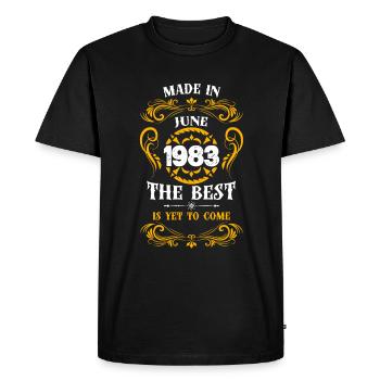 Fabriqué en juin 1983 Le meilleur - T-shirt Premium bio Homme - noir - Devant - Nico (187cm)