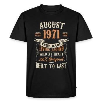 August 1971 Birthday Present - Men's Premium Organic T-Shirt - black - Front - Nico (187cm)