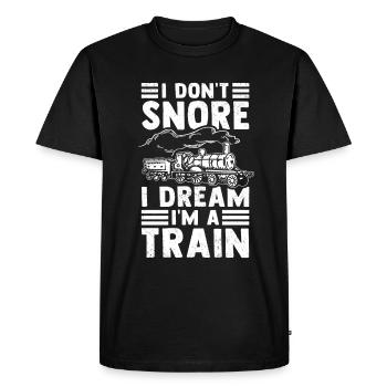 Model Railroad Steam Locomotive Engine Driver Locomotive - Men's Premium Organic T-Shirt - black - Front - Nico (187cm)