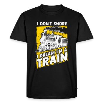 Engine driver model railroad locomotive steam locomotive - Men's Premium Organic T-Shirt - black - Front - Nico (187cm)
