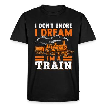 Model Railroad Steam Locomotive Engine Driver Locomotive - Men's Premium Organic T-Shirt - black - Front - Nico (187cm)