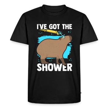 Capybara Douche Drôle Capybara Douches - T-shirt Premium bio Homme - noir - Devant - Nico (187cm)