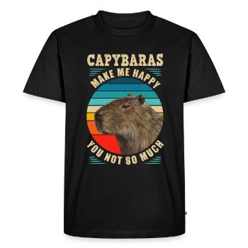 Capybara rongeur capybara capybara - T-shirt Premium bio Homme - noir - Devant - Nico (187cm)