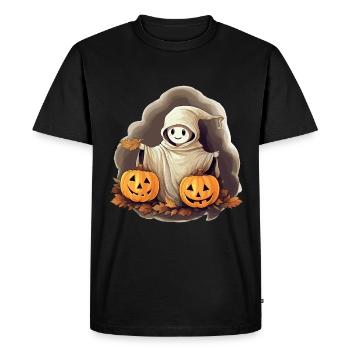 Halloween Costume Ghost Ghost Jack O Lantern - Men's Premium Organic T-Shirt - black - Front - Nico (187cm)