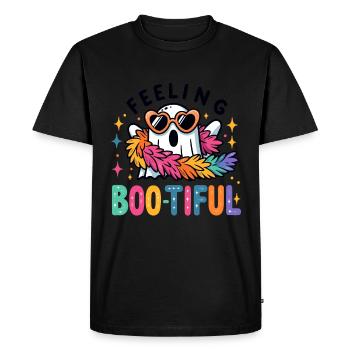 Ghost Funny Ghoul Ghost Halloween - Men's Premium Organic T-Shirt - black - Front - Nico (187cm)