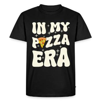 Pizza Era 70s Retro Italian - Men's Premium Organic T-Shirt - black - Front - Nico (187cm)