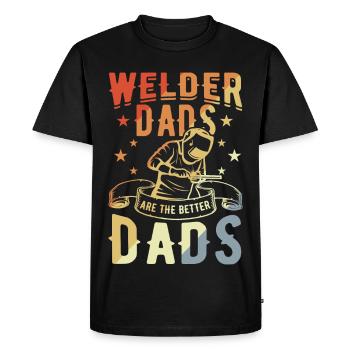 Papa soudeur - T-shirt Premium bio Homme - noir - Devant - Nico (187cm)