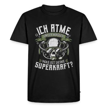 ICH ATME UNTER WASSER SUPERKRAFT TAUCHEN TAUCHER - Männer Premium Bio T-Shirt - Schwarz - Vorne - Nico (187cm)