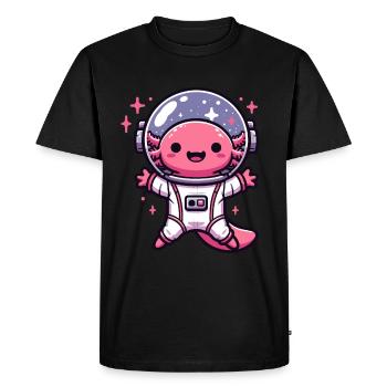 Astronaute de l’Axolotl de l’espace Galaxie de l’espace - T-shirt Premium bio Homme - noir - Devant - Nico (187cm)