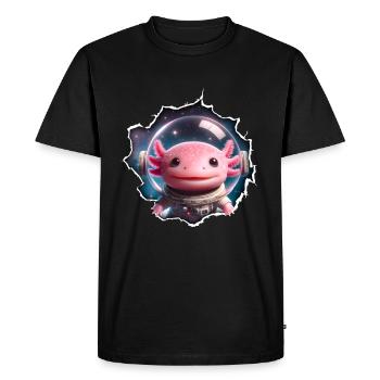 Space Axolotl Crack Astronaut Space - Men's Premium Organic T-Shirt - black - Front - Nico (187cm)