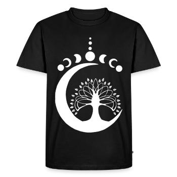 Arbre lunaire blanc - T-shirt Premium bio Homme - noir - Devant - Nico (187cm)