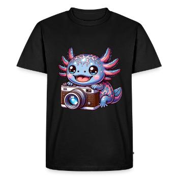 Photographie Axolotl Photo Camera Photographe - T-shirt Premium bio Homme - noir - Devant - Nico (187cm)