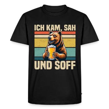 Drinking Bear Beer Drinking Beer Drinkers - Men's Premium Organic T-Shirt - black - Front - Nico (187cm)