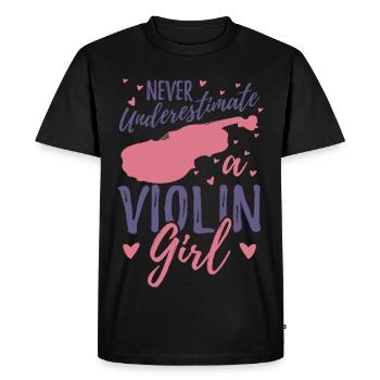 Never underestimate a violinist - Men's Premium Organic T-Shirt - black - Front - Nico (187cm)