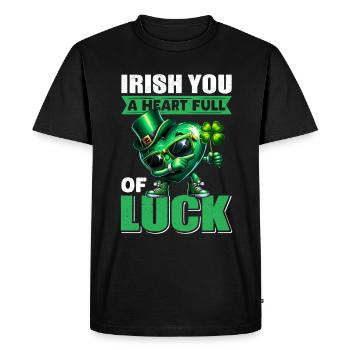 Bonheur de la Saint-Patrick en Irlande - T-shirt Premium bio Homme - noir - Devant - Nico (187cm)
