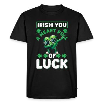 Fête de la Saint-Patrick Irlande Trèfle irlandais - T-shirt Premium bio Homme - noir - Devant - Nico (187cm)