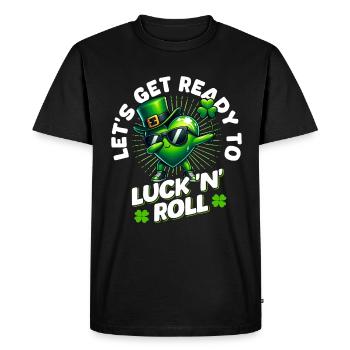 Fête de la Saint-Patrick Chance irlandaise Irlande Shamrock - T-shirt Premium bio Homme - noir - Devant - Nico (187cm)