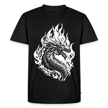 Dragon Fantaisie Dragon de Feu - T-shirt Premium bio Homme - noir - Devant - Nico (187cm)