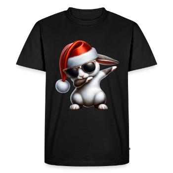 Lapin de Pâques Dabbing Noël Bunny Dab Dancing - T-shirt Premium bio Homme - noir - Devant - Nico (187cm)