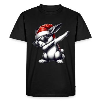 Dabbing Noël lapin de Pâques Dab Dance - T-shirt Premium bio Homme - noir - Devant - Nico (187cm)