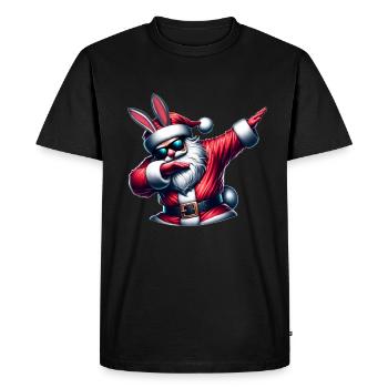 Dabbing Père Noël oreilles de lapin Noël - T-shirt Premium bio Homme - noir - Devant - Nico (187cm)