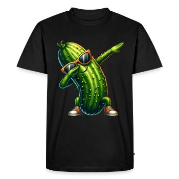 Concombre aigre Dabbing Concombre Concombre - T-shirt Premium bio Homme - noir - Devant - Nico (187cm)