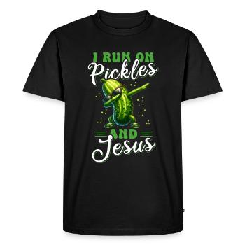 Concombre Jésus Foi Christ - T-shirt Premium bio Homme - noir - Devant - Nico (187cm)