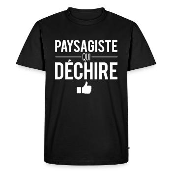 Paysagiste qui déchire meilleur paysagiste humour - T-shirt Premium bio Homme - noir - Devant - Nico (187cm)