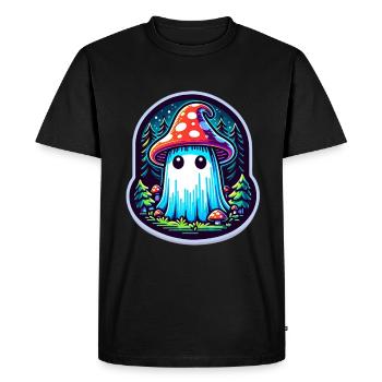 Chapeau champignon fantôme esthétique Cottagecore - T-shirt Premium bio Homme - noir - Devant - Nico (187cm)