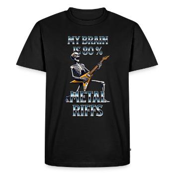Riff, Métal, Guitariste, Guitare, Rock, Musique - T-shirt Premium bio Homme - noir - Devant - Nico (187cm)