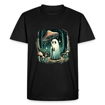 Cottagecore Ghost Mushroom Esthétique des champignons - T-shirt Premium bio Homme - noir - Devant - Nico (187cm)