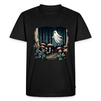 Cottagecore Esthétique Champignons fantômes Goblincore - T-shirt Premium bio Homme - noir - Devant - Nico (187cm)