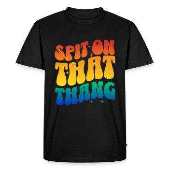Spit on that Thang Retro Viral Meme - Men's Premium Organic T-Shirt - black - Front - Nico (187cm)
