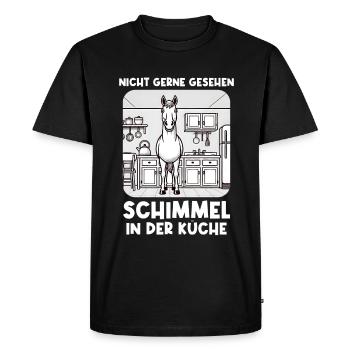 Horse Funny Grey Rider Horse Lover - Men's Premium Organic T-Shirt - black - Front - Nico (187cm)